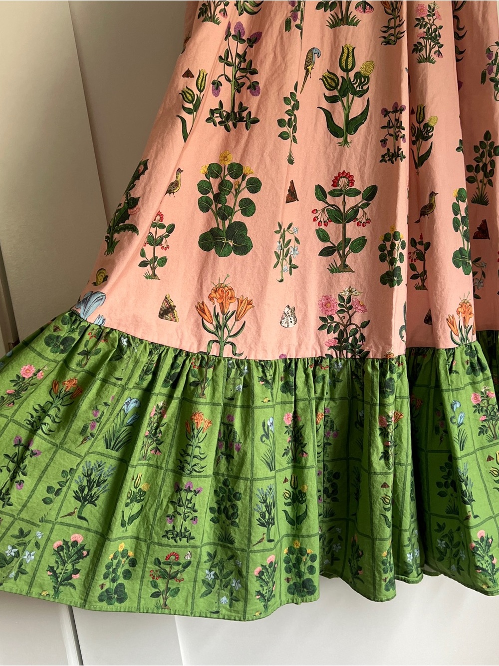 RHODE Pink and Green Floral Midi Dress - Picture 3 of 4
